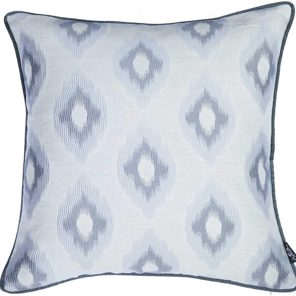 17"X 17" Grey Jacquard Chic Decorative Throw Pillow Cover