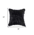 5" X 18" X 18" 100% Natural Rabbit Fur Black Pillow