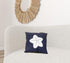 Nautical White Star Blue Square Accent Pillow