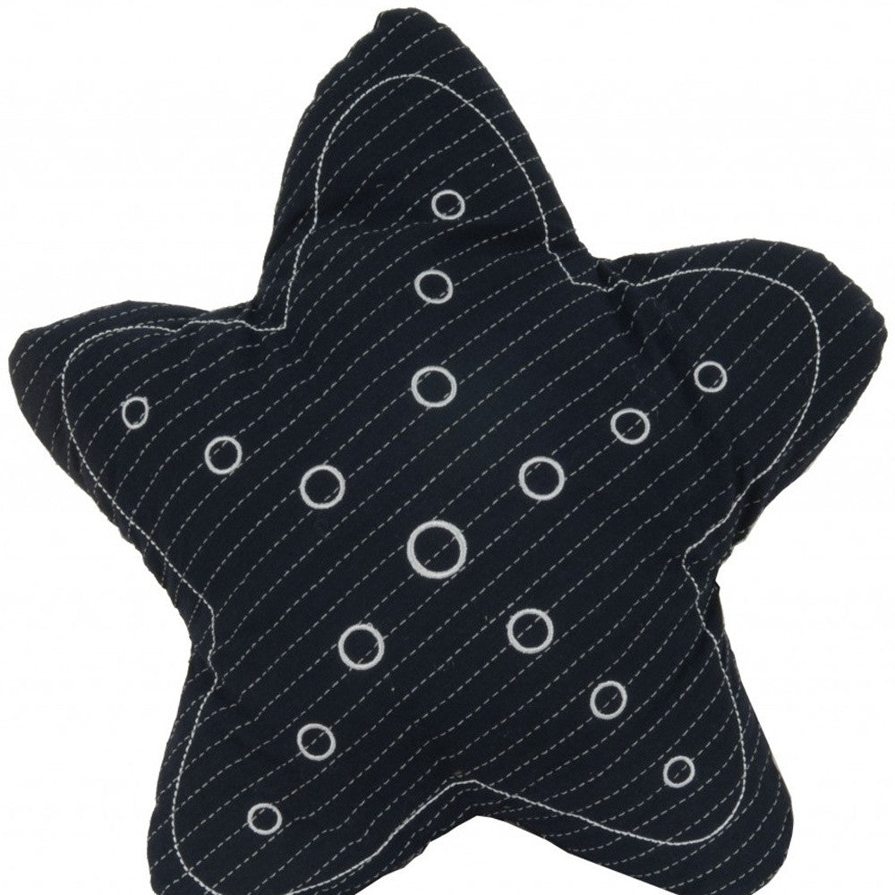 Blue With White 3D Shape Star Pillow