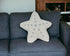 White With Blue Three Dimensional Star Shaped Pillow