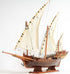 27" Brown Manufactured Wood Boat Hand Painted Sculpture