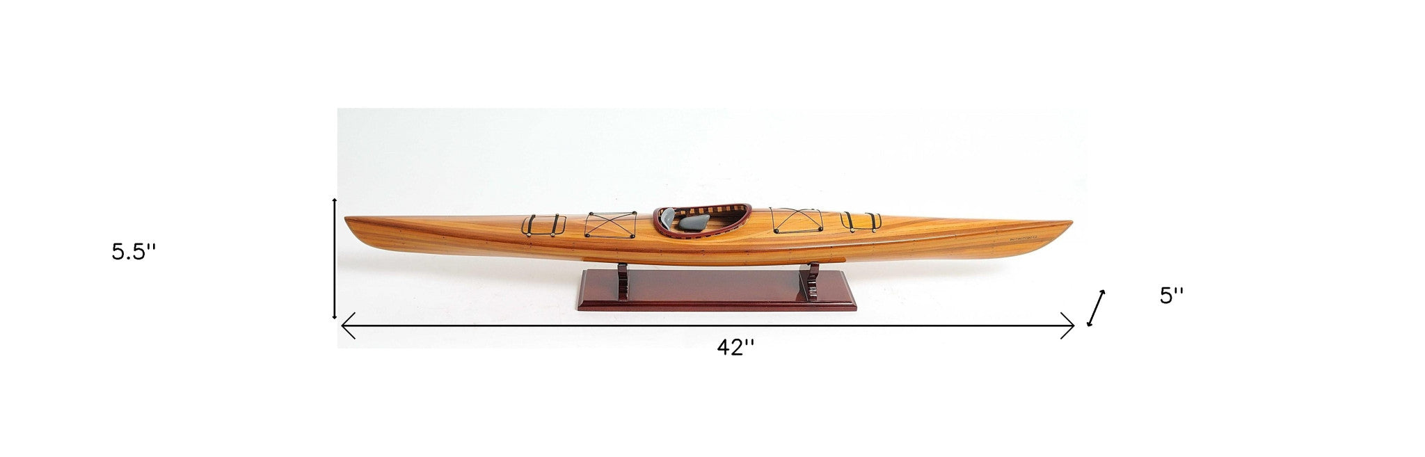 Rich Cedar Kayak Model Sculpture