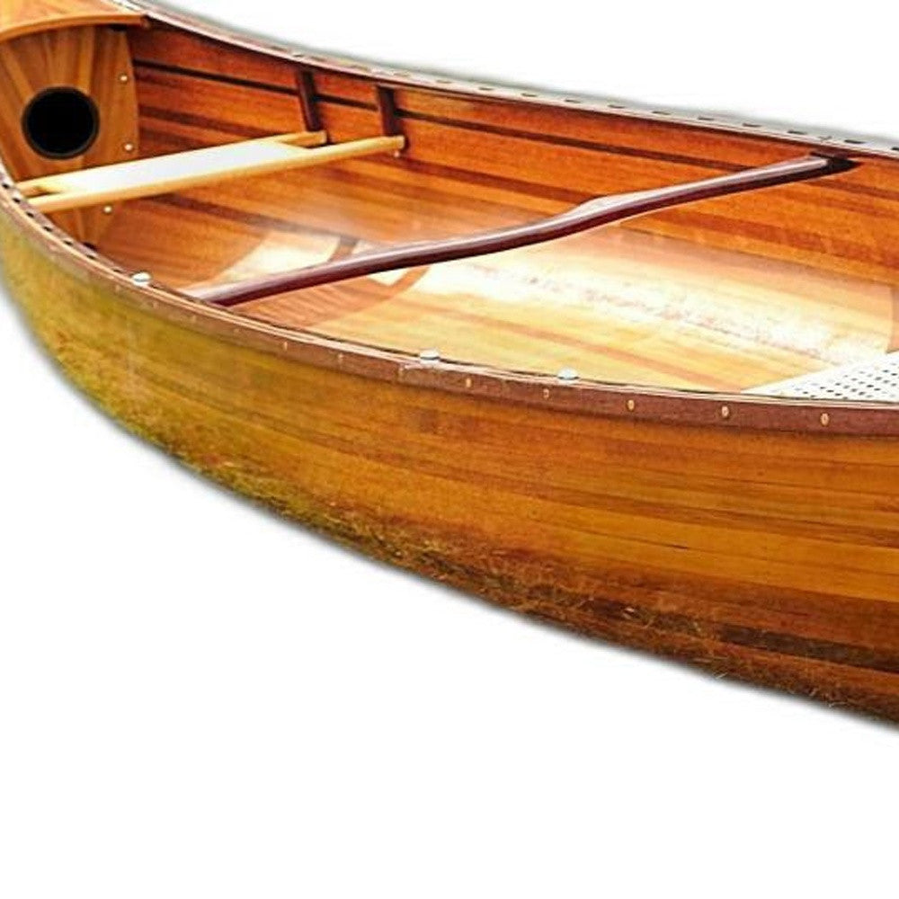 35.5" X 216" X 27" Wooden Canoe