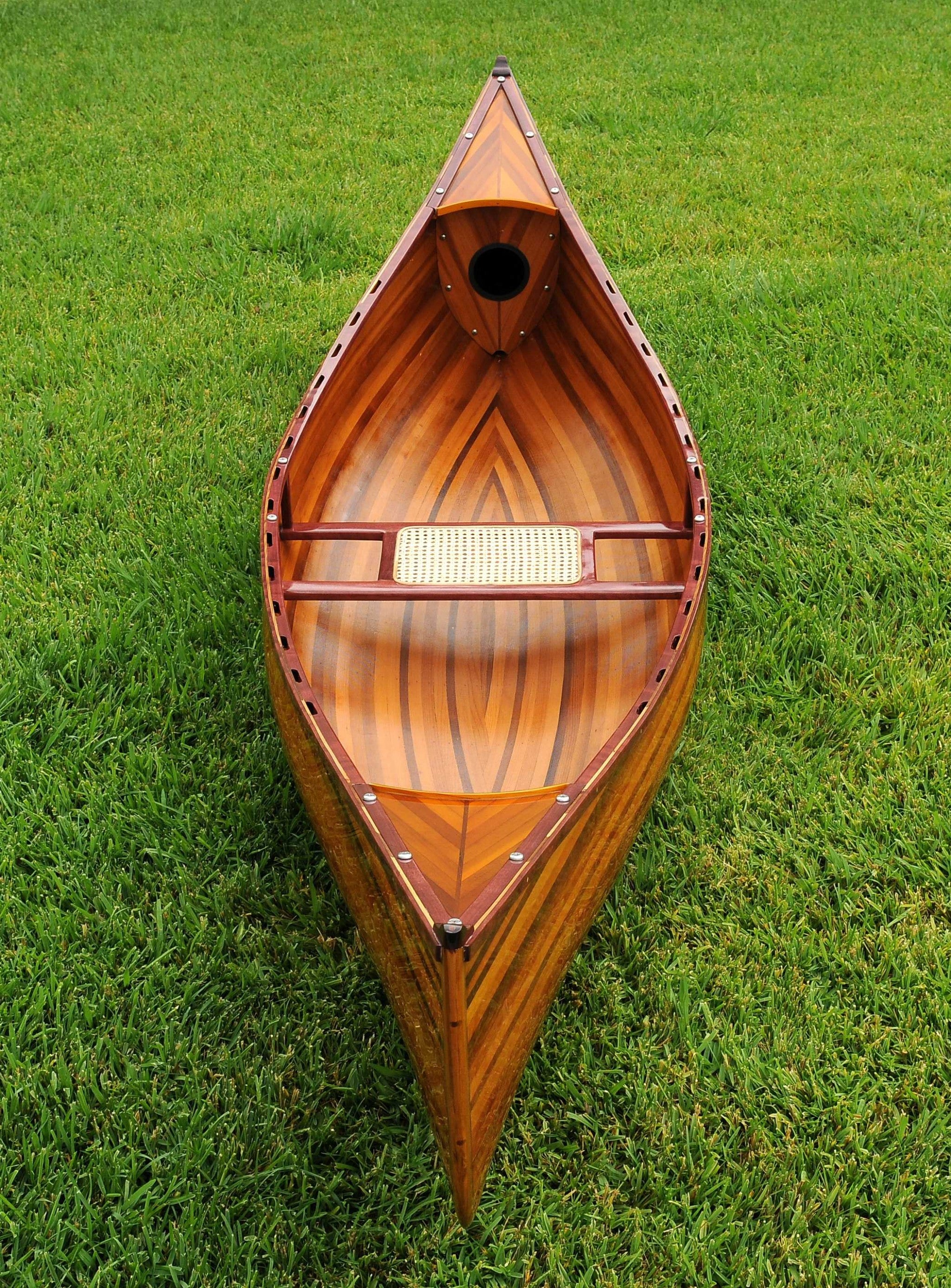 26.25" X 118.5" X 16" Wooden Canoe