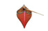 26.5" X 117" X 20" Red Wooden Canoe With Ribs Curved Bow
