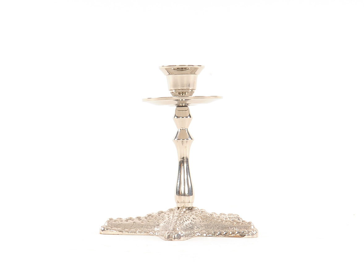 Silver Finish Star Fish Taper Candle Holder