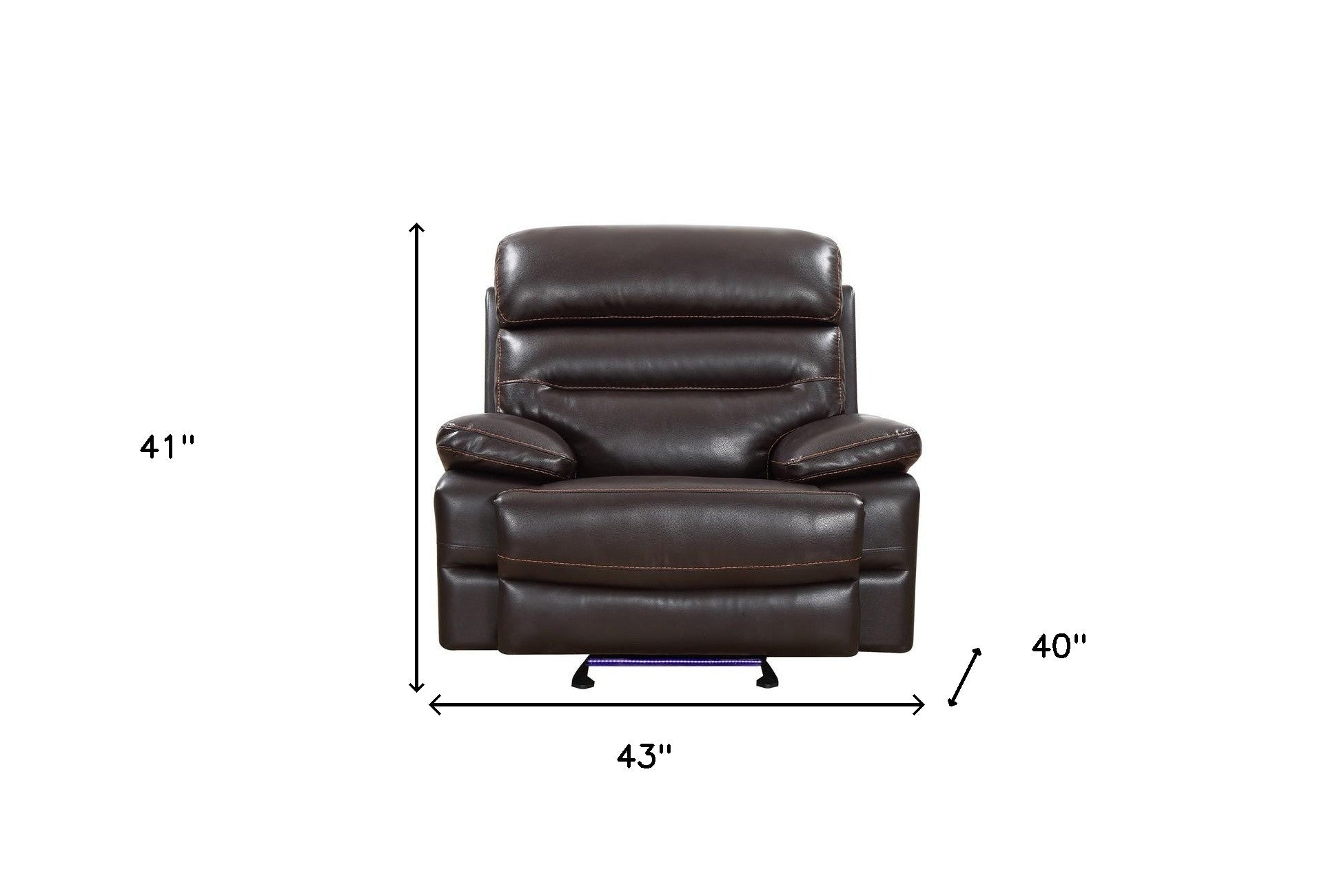 43" X 40" X 41" Brown  Power Reclining Chair