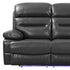 89" Gray And Black Faux Leather USB Sofa