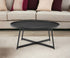 35" Black Manufactured Wood Round Coffee Table