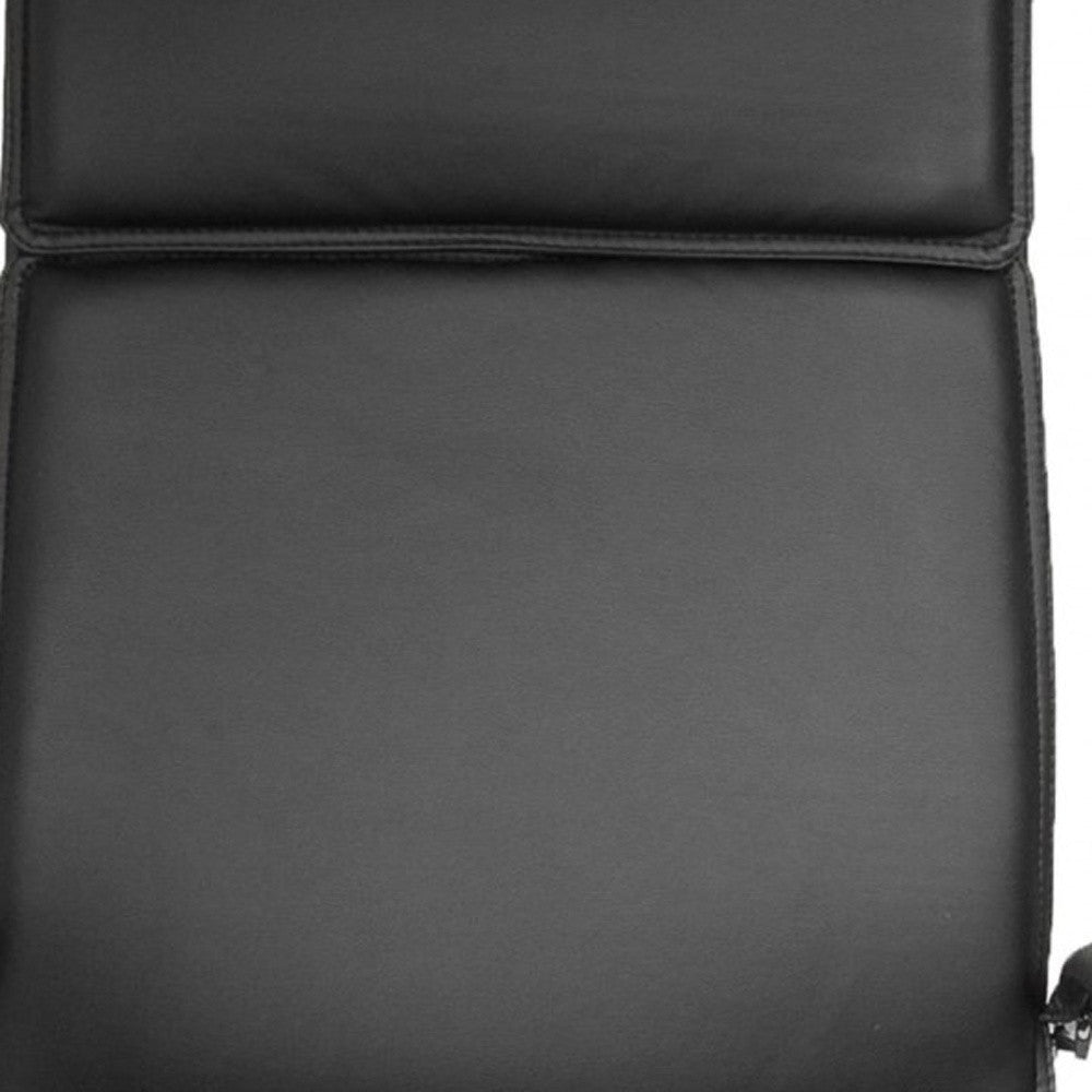 Black and Silver Adjustable Swivel Leather Rolling Office Chair