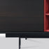 87" Red And Black Aluminum Cabinet Enclosed Storage TV Stand