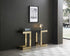 52" Black and Gold Glass Console Table