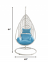 Blue And White Metal Swing Chair With Cushion