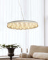 29 X 29 X 7 White Glass Metal Pendant Lamp