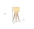 21" Brown Solid Wood Tripod Table Lamp With White Shade