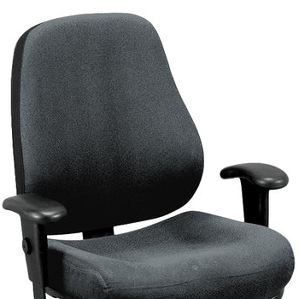 Charcoal and Black Adjustable Swivel Fabric Rolling Office Chair