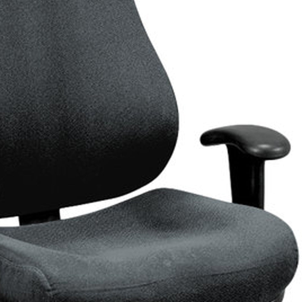 Charcoal and Black Adjustable Swivel Fabric Rolling Office Chair