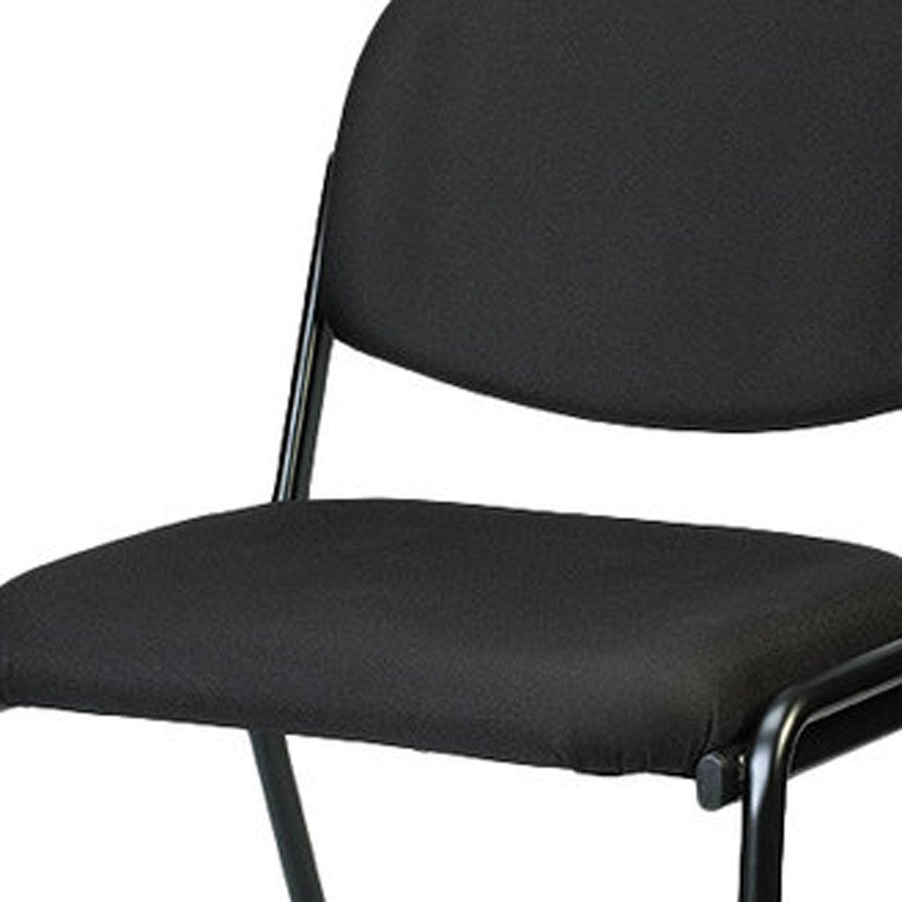 Set of Two Black Fabric Office Chair