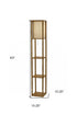 Floor Lamp With Natural Wood Finish Storage Shelves