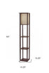 Floor Lamp With Natural Wood Finish Storage Shelves