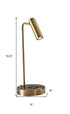 17" Brass Metal LED Desk Lamp With USB And Wireless Charging