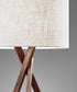 Tripod Leg Walnut Wood Table Lamp