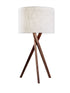 Tripod Leg Walnut Wood Table Lamp