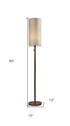 65" Solid Wood Traditional Shaped Floor Lamp With Beige Drum Shade