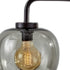 Smoked Glass Globe Shade With Vintage Edison Bulb And Matte Black Metal Arc Table Lamp