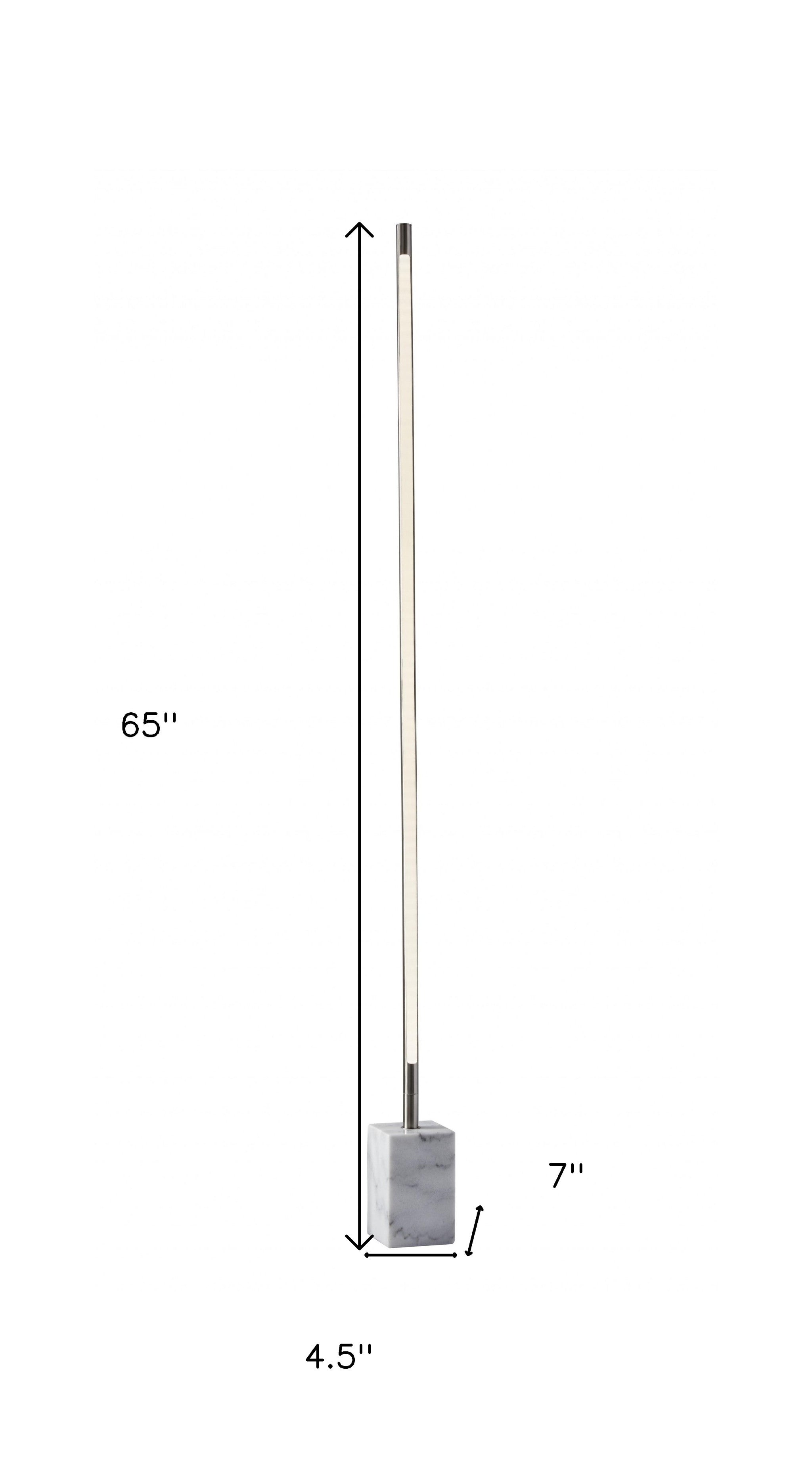 Minimalist Ambient Glow Led Floor Lamp With Dimmer In Antique Brass And Black Marble