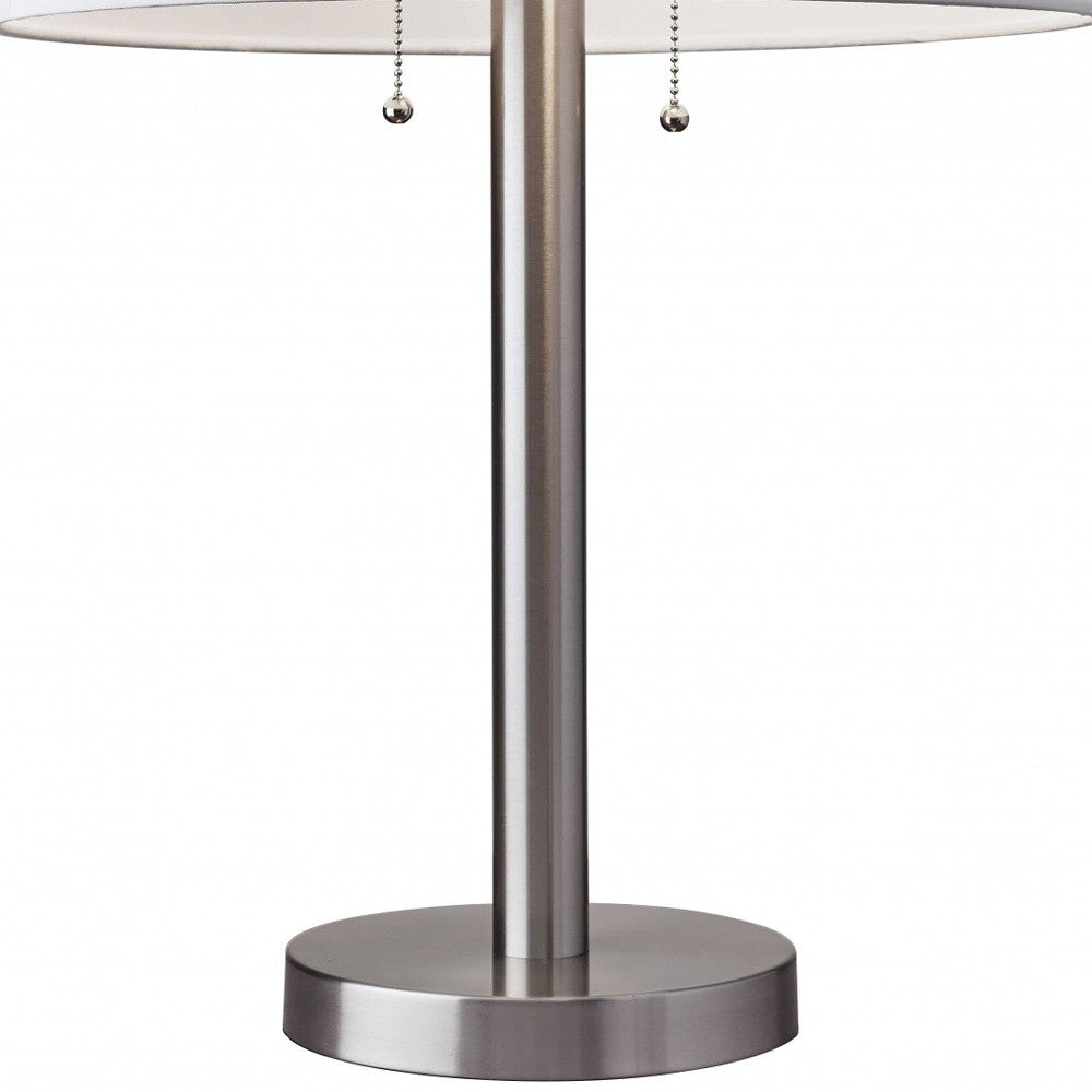 Classic Brushed Steel Metal Table Lamp