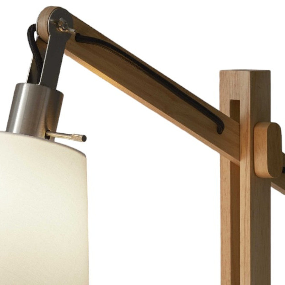 Rustic Hinged Natural Wood Table Lamp