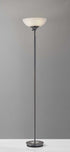 Modern Black Nickel Thick Pole Torchiere Floor Lamp