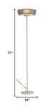 16" X 16" X 71" Brushed Steel Metal 300W Torchiere