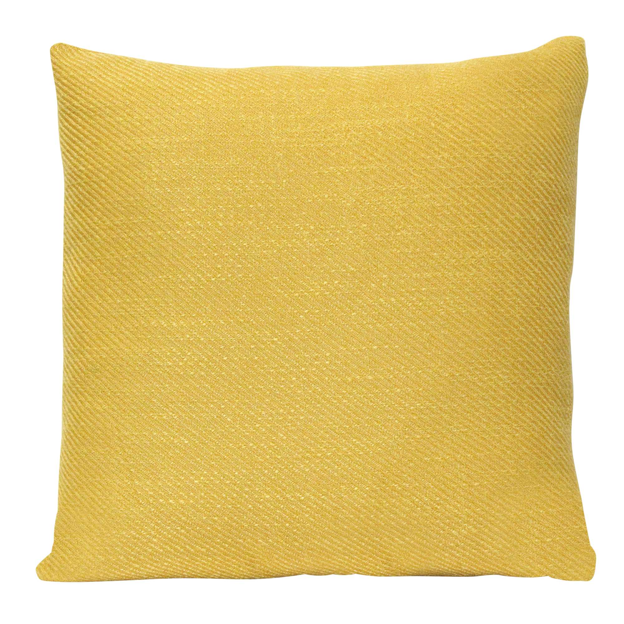 Mustard Yellow Tweed Textured Velvet Square Pillow