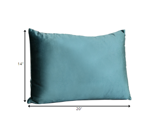 14" X 20" Teal Velvet Pillow