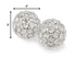 3" Silver Iron And Crystal Spheres Set Of 2