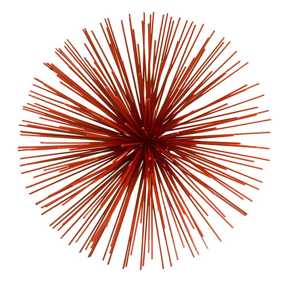 7" Red Aluminum Spiky Sphere