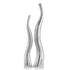 Set of Two Aluminum Silver Wavy Floor Vases