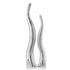 Set of Two Aluminum Silver Wavy Floor Vases