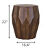 22" Deep Brown And Dark Brown Solid Wood End Table