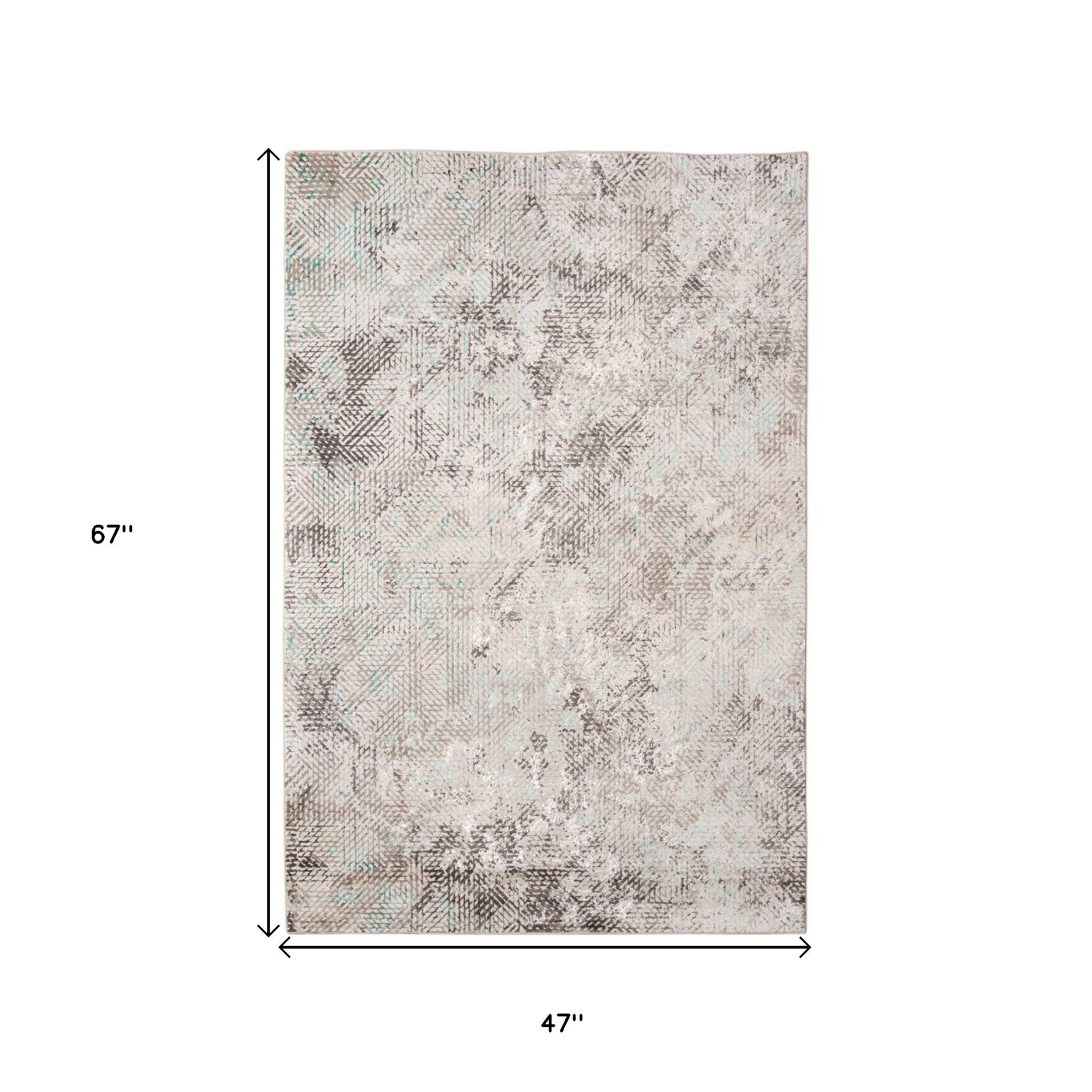 4' X 6' Gray Abstract Area Rug