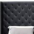 King Tufted Dark Gray And Gray Upholstered Faux Leather Bed