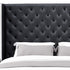 King Tufted Dark Gray And Gray Upholstered Faux Leather Bed