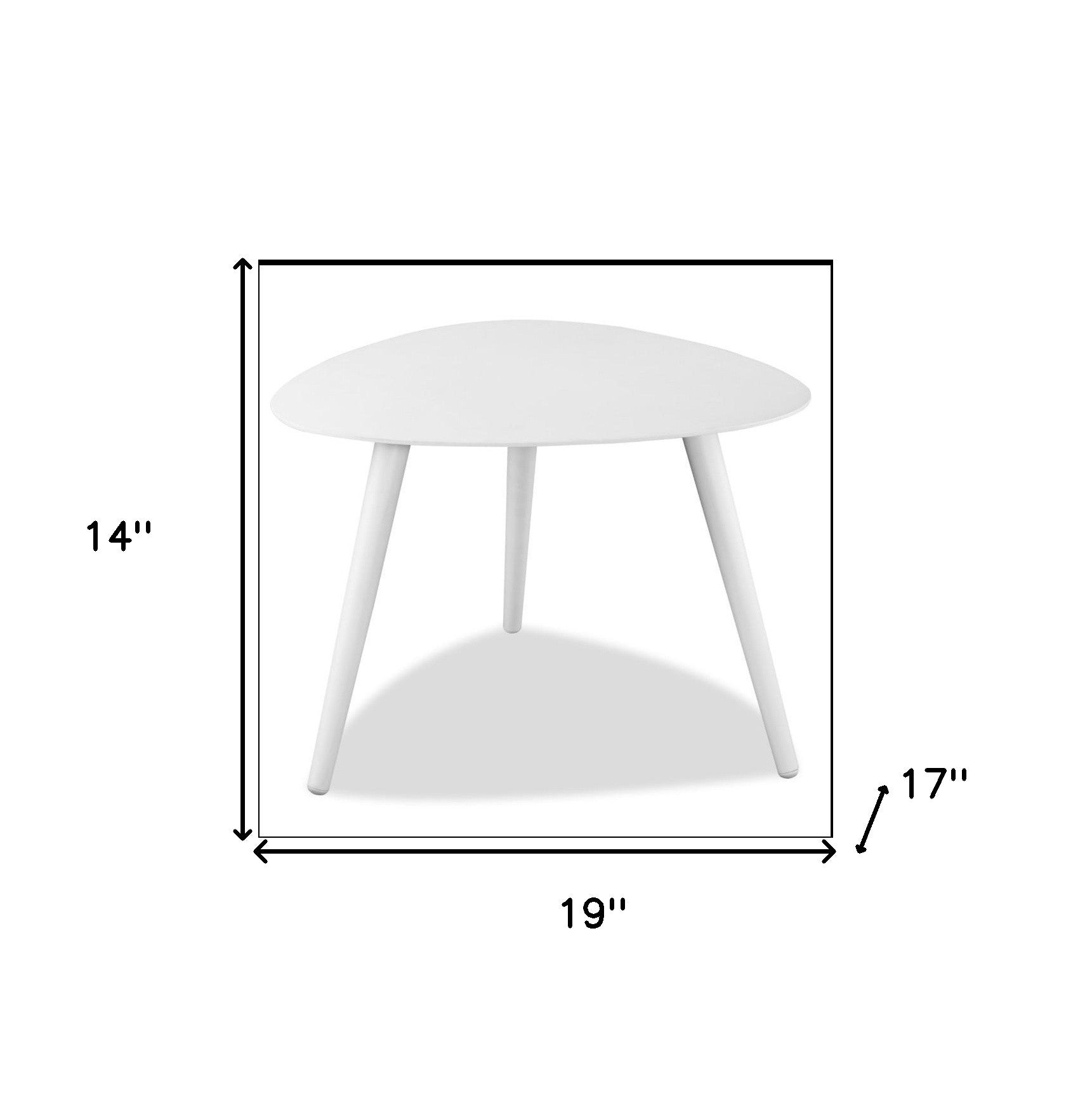 14 X 19 X 17 Powder Coated Aluminum Small Side Table