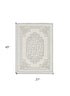 2' X 4' Ivory  Grey Wool Area Rug