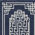 3'X5' Navy Blue Ivory Hand Tufted Greek Key Medallion Indoor Area Rug