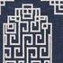 3'X5' Navy Blue Ivory Hand Tufted Greek Key Medallion Indoor Area Rug