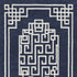 2'X4' Navy Blue Ivory Hand Tufted Greek Key Medallion Indoor Accent Rug